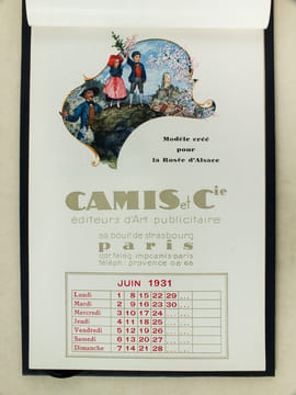 Calendrier 1931 Avec les Meilleurs Voeux de Camis & Cie pour 1931 [ Illustrations diverses dont : Modèle créé pour Amy Frères ; Modèle créée pour le ...