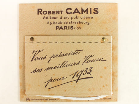 Calendrier 1933 Robert Camis Editeur d'Art Publicitaire. Avec ses meilleurs voeux pour 1933 [ Création Robert Camis pour le Champagne Piper-Heidsieck, ...