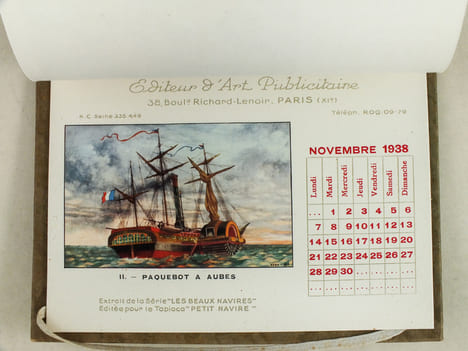 Calendrier 1938 Pour 1938 Les meilleurs voeux de Robert Camis [ 12 illustrations par Hérouard extraites de la série "Les beaux Navires" éditée pour le ...