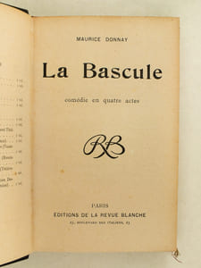 La Bascule. Comédie en quatre actes.