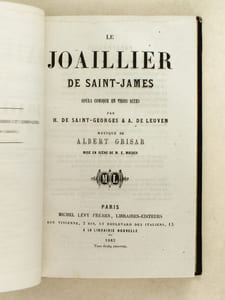 Les Joyeuses Commères de Windsor ; Opéra-comique fantastique, mêlé de danses (d'après Shakespeare, paroles française de Louis Dauglas, musique de O. Nicolaï) - Le Joaillier de Saint-James. Opéra comique en trois actes par de Saint-Georges & A. de Leuven (musique de Grisar) - Le Muletier de Tolède. Opéra-Comique en trois actes par Dennery et Clairville (musique de Ad. Adam) - Zilda (Conte des Mille et une Nuits). Opéra Comique en deux actes par De Saint-Georges et Chivot, musique de Flotow