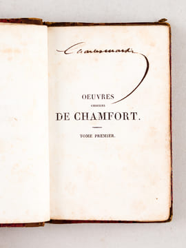 Oeuvres choisies de Chamfort (2 Tomes - Complet) Avec une notice par M. Collin de Plancy. CHAMFORT ; (CHAMFORT, Sébastien Roch Nicolas ; COLLIN DE ...