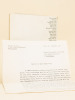 Longue lettre signée d'Edouard Jaguer datée du 2 novembre 1968. Il y évoque les relations de la médecine et de la psychiatrie au mouvement ...