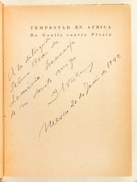 Tempestad en Africa. De Gaulle contra Petain [ Edition originale - Livre dédicacé par l'auteur ]
