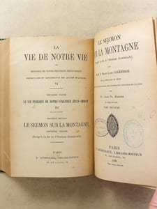 Le Sermon du la montagne ( 3 tomes reliés en 2 vol. - Complet ) : 1. Les Béatitudes ; 2. Le Sermon sur la montagne (jusqu'à la fin de l'Oraison dominicale) ; 3. Le Sermon sur la montagne, tome troisième  [ Coll. La vie de notre Vie ou Histoire de Notre-Seigneur Jésus-Christ - Deuxième partie : La vie publique de Notre-Seigneur Jésus-Christ ]
