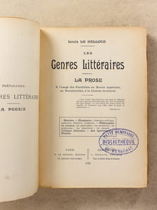 Les Genres littéraires : La Prose , à l'usage des candidats au Brevet supérieur, au Baccalauréat, à la licence-ès-lettres.