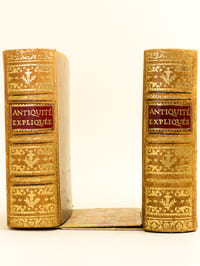 Paire de Serre-livres, dont un livre-boîte [Deux forts volumes in-8 reliure pleine basane blonde ] 