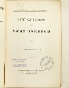Petit Catéchisme des Voeux solennels.