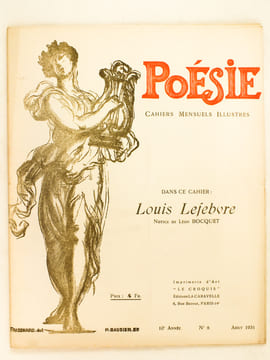 Poésie. Cahiers Mensuels Illustrés. 10e Année N° 8 - Août 1931 [ Dans ce Cahier : ] Louis Lefebvre ; Octave Charpentier ; René Fauchois ; Georges ...