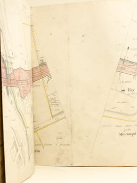 Chemin de Fer de Bazas à Auch. Section de Bazas à Bergonce. Plan parcellaire des propriétés à acquérir suivant jugement d'expropriation en date du 10 ...