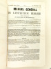 Manuel Général de l'Instruction primaire. Journal hebdomadaire des Instituteurs et des Institutrices. Année 1877 Complète : Tome XIII, ...