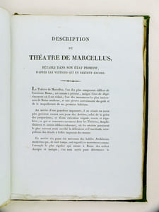 Description du Théâtre de Marcellus à Rome, rétabli dans son état primitif d'après les vestiges qui en restent encore. [ Edition originale ]