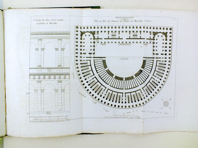 Description du Théâtre de Marcellus à Rome, rétabli dans son état primitif d'après les vestiges qui en restent encore. [ Edition originale ]