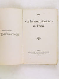 "La Jeunesse catholique" en France. [ Edition originale  ]