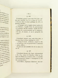 Académie Royale des Sciences, Belles-Lettres et Arts de Bordeaux. Séance publique du 8 août 1833 : Discours ; Rapport ; Notice sur l'Education des Vers à Soie (Laterrade) ; Des capacités dans leur rapport à l'Education (Sédail) ; Rapport sur Nérac et ses Antiquités ; Rapport sur une nouvelle inscription de Nérac (Jouannet)
