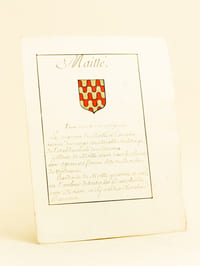 [ Extrait d'Armorial Manuscrit seconde partie XVIIIe ] Maillé. Fascé en onde d'or et de gueule