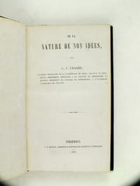 De la Nature de nos Idées. [ Suivi de : ] Du Problème ontologique des Universaux. Mémoire lu à la Société littéraire de l'Université catholique de Louvain [ Suivi de : ] Du Dynamisme considéré en lui-même et dans ses rapports avec la Sainte Eucharistie.