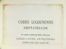 Codex Lugdunensis Heptateuchi [ Prospectus pour l'édition Vitte de 1901 ] Vel septem primorum Bibliae Librorum, Versio Latina Antiquissima. Collectif ...