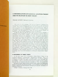 A Reformulation of Classical Location Theory and Its Relation to Rent Theory. Reprint n° 32