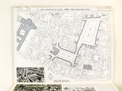 Encyclopédie de l'urbanisme Documents d'Urbanisme Fascicule n° 10 [ Contient : ] 133-134 : Familistère. Guise - 135 : The lawn. Harlow I - 317 : Cimetière Charnier. Montfort l'Amaury - 449-450 : Petite et Grande Place d'Arme. Arras. - 451-452 : Abords de la cathédrale. Bourges. - 453 : Plazza del Duomo. Pistoia - 601-602-603 : Abods du Château. Fontainebleau.