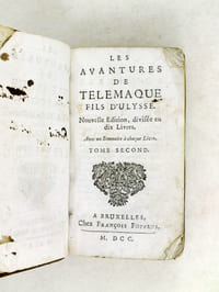 Les Avantures de Télémaque, fils d'Ulysse. Nouvelle édition divisée en dix livres. Tome Second. [ Les Aventures de Télémaque - Tome 2 seul ]