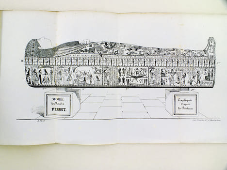 Essai sur les Momies. Histoire sacrée de l'Egypte expliquée d'après les peintures qui ornent les sarcophages.. PERROT, J. F. A.