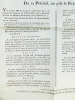 Extrait du Registre des Arrêtés du Conseiller d'Etat, Préfet du Département de la Gironde, du 15 Prairial, an 9 de la République [ 4 juin 1801 ]. ...