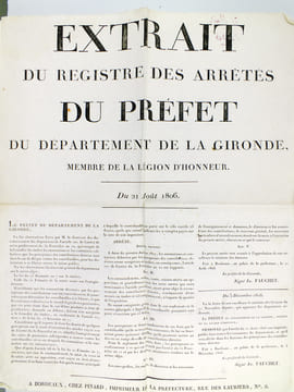 Extrait du Registre des Arrêtés du Préfet du Département de la Gironde, Membre de la Légion d'Honneur du 21 Août 1806. FAUCHET, Jh., Préfet