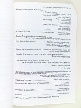 La Manufacture des Tabacs. Pourquoi la sauvegarder ? Catalogue réalisé par l'Association pour la Sauvegarde de la Manufacture des Tabacs [ Manufacture ...