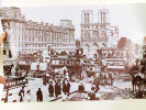 Lot de 4 reproductions photographiques : La circulation sur le Pont Saint-Michel vers 1910 (Omnibus à Chevaux, Tramway à air comprimé, Tramway ...