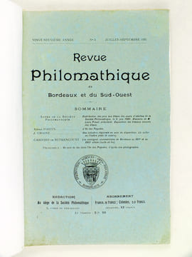 Revue Philomathique de Bordeaux et du Sud-Ouest [ 4 Numéros - Année 1926 Complète ] 1 : Janvier - Mars 1926 ; 2 : Avril - Juin 1926 ; 3 : Juillet - ...