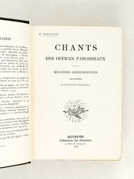 Chants des Offices paroissiaux. Mélodies grégoriennes conformes aux Editions Vaticanes.. BARGILLIAT, M.