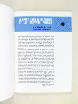 Le bruit dans le bâtiment et les travaux publics. Une étude du bruit dans les chantiers.. Comité national de l'O.P.P.B.T.P. [ Organisme Professionnel ...