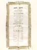 [ Programme de la Comédie française, imprimé sur soie et galonné d'argent. Représentation de Gala à Londres, le 29 mai 1871, en l'honneur du Prince de ...