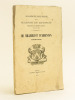 Alliances en ligne directe de la Maison du Buisson branche de Courson-Cristot (23 février 1808). De Billeheust d'Argenton. [ Edition originale ]. DU ...