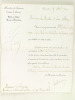 Lettre signée par Joseph Caillaux, à en-tête du Ministère des Finances, Cabinet du Ministre. Débits de Tabac et Recettes Buralistes, le 29 avril 1900 ...