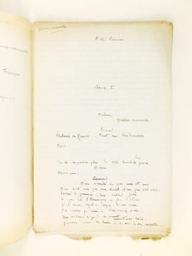 [ Lot de 3 Manuscrits et Notes manuscrites dont deux autographes ] I : Les Bras qui s'ouvrent. Un acte en vers ; II : Notes manuscrites pour 3 ...