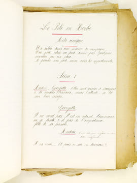 [ Lot de 3 Manuscrits et Notes manuscrites dont deux autographes ] I : Les Bras qui s'ouvrent. Un acte en vers ; II : Notes manuscrites pour 3 ...