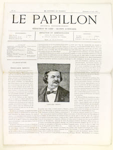 Le Papillon. Journal Hebdomadaire. N° 19 Dimanche 28 août 1881. [ Contient : ] Silhouette : Edouard Dentu  