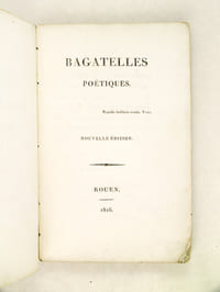Bagatelles poétiques.