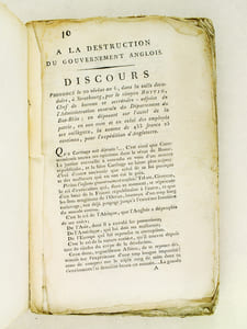 [ Recueil de 14 Discours originaux de Sébastien Bottin sur la période 1796 - 1799 : ] Discours prononcé par Mr Bottin, Curé de Favières, lors de la bénédiction du Drapeau de la Garde Nationale de Vézelise, le Dimanche de la Pentecôte 27 May, an 4 de la Liberté, pour servir de réponse aux Auteurs & Compagnie de la Prophétie accomplie, &c, &c. [ Suivi de : ] A la destruction du gouvernement anglois. Discours prononcé le 20 nivôse an 6, dans la salle décadaire, à Strasbourg, par le citoyen Bottin, Chef de Bureau et secrétaire-adjoint de l'Administration centrale du Département du Bas-Rhin ; en déposant sur l'autel de la patrie, en son nom et en celui des employés ses collègues, la somme de 453 francs 25 centimes, pour l'expédition d'Angleterre [ Suivi de : ] Discours prononcé le jour de la fête de la Reconnaissance et des Victoires célébrée à Strasbourg le dix prairial an VI par S. Bottin, Secrétaire en chef de l'administration centrale du département du Bas-Rhin [ Suivi de : ] Discours prononcé à Strasbourg, le 26 Messidor an VI, anniversaire du 14 Juillet 1789, par le Citoyen Bottin, Secrétaire en chef du Département du Bas-Rhin [ Suivi de : ] Discours prononcé à Strasbourg, le 26 Messidor an VI, anniversaire du 14 Juillet 1789; par le Citoyen Bottin, Secrétaire en Chef du Département du Bas-Rhin  [ Suivi de : ] La Reprise de Rome par les Français [ Suivi de : ] Discours prononcé à Strasbourg, le Ier Vendémiaire an VII, jour de la fête anniversaire de la fondation de la République française [ Suivi de : ] Premier Discours sur l'Exécution des Lois ; et en particulier, de celle du 17 Thermidor an 6, contenant des mesures pour coordonner les jours de repos avec le Calendrier républicain ; Et de celle du 23 Fructidor suivant, contenant des dispositions nouvelles pour l'exacte observation de l'Annuaire de la Républiquen prononcé à l'Assemblée Nationale à Strasbourg le 10 Frimaire, an 7 de la République française, une et indivisible [ Suivi de : ] Fête Anniversaire de la Juste Punition du dernier Roi des Français. A Strasbougr, le 14 Nivôse de l'an 7 de la République française [ Suivi de : ] Discours prononcé à Strasbourg le 2 Pluviôse an VII, Jour de la célébration de la fête anniversaire de la juste punition du dernier roi des Français, par le Citoyen Grimmer, suivi des Imprécations contre les Parjures, prononcées à la même fête par le Citoyen Bottin [ Suivi de : ] Second Discours sur l'Exécution des Lois et en particulier de celle du 17 Thermidor an 6 ... prononcé à l'Assemblée Décadaire à Strasbourg le 30 Pluviôse an VII [ Suivi de : ] Eloge funèbre du Citoyen Brendel, Chef du Bureau des Archives au Département du Bas-Rhin, et ci-devant Evêque constitutionnel du même Département ; mort le 3 Prairial, an 7, âgé de 63 ans [ Suivi de : ] Trauer-Rede gesprochen am grabe des burgers Brendel, Archivarius [...] und vormaliger Constitutionneller Bischoff desselben [ Suivi de : ] Eloge Funèbre des Citoyens Bonnier et Roberjot, Ministres plénipotentiaires de la République française au congrès de Rastadt, lâchement assassinés le 9 floréal an VII, par les ordres de la maison d'Autriche ; prononcé à Strasbourg le 20 prairial an VII de la République française, une et indivisible