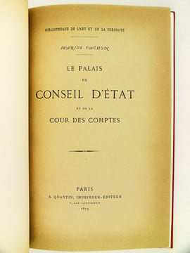 Le Palais du Conseil d'Etat et de la Cour des Comptes, avec quatre fac-simile et une eau-forte.. VACHON, Marius