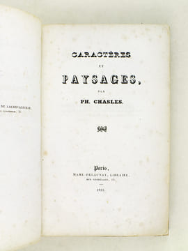 Caractères et Paysages. CHASLES, Philarète
