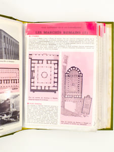 Fiches pédagogiques Archeologia ( suppléments de la revue Archeologia ) relatives à la civilisation romaine : lot de 67 fiches sur 30 sujets