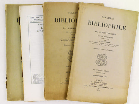 Bulletin du Bibliophile et du Bibliothécaire. Revue Mensuelle fondée en 1834 par J. Techener [ Lot de 60 numéros de 1929 à 1934 : ] 1929 :  11 numéros ...