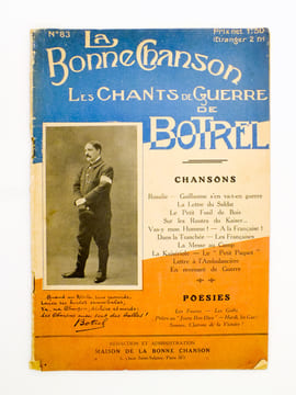 Les chants de guerre de Botrel ( La Bonne Chanson n° 83 ) : Rosalie , Guillaume s'en va-t-en guerre , La lettre du soldat , Le petit fusil de bois , ...