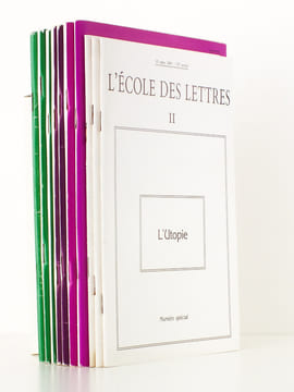 L'école des lettres Second Cycle, Revue bimensuelle éditée par l'Ecole des Loisirs ( lot de 10 numéros thématiques ) : L'Utopie (15 mars 1981) ; ...