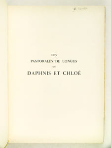 Les Pastorales de Longus ou Daphnis et Chloé