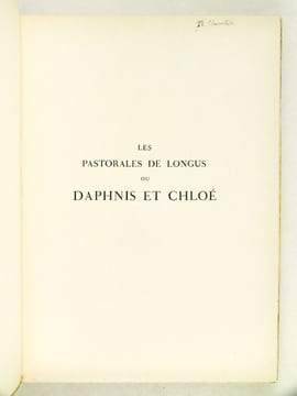 Les Pastorales de Longus ou Daphnis et Chloé. COURIER, Paul-Louis