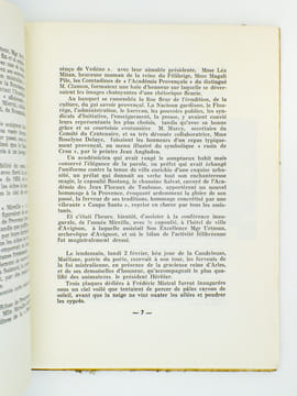 Le Centenaire de Mireille Avignon ( extrait de La Revue de Langue et Littérature provençales, 4e trimestre 1960 ). La Revue de Langue et Littérature ...